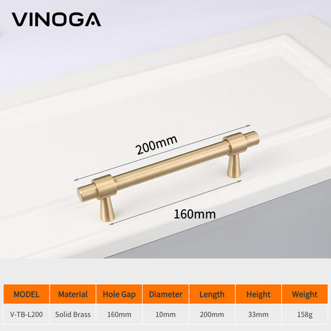 Ribbon T-Bar Brass Cabinet Handles V102 Ribbon T-Bar Brass Cabinet Handles V102