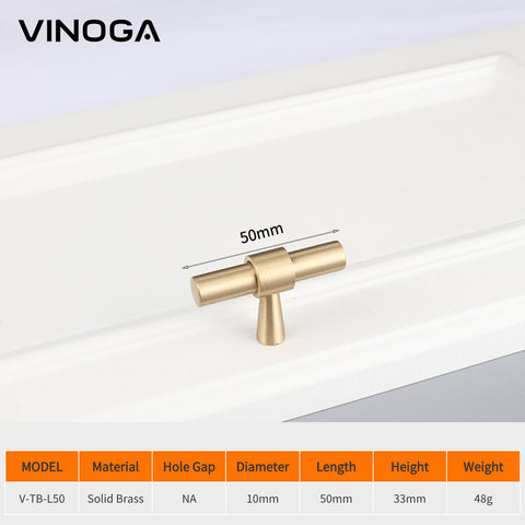 Ribbon T-Bar Brass Cabinet Handles V102 Ribbon T-Bar Brass Cabinet Handles V102