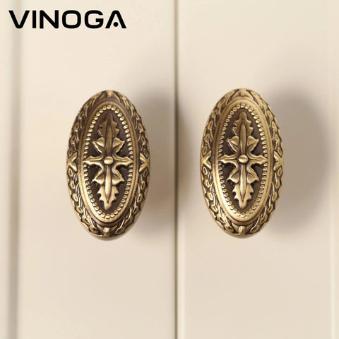 Antique Solid Brass Cabinet Knob V058A