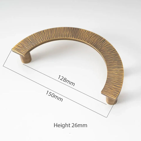 Antique Hammered Half Moon Brass Cabinet Handles V204A