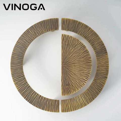 Antique Hammered Half Moon Brass Cabinet Handles V204A