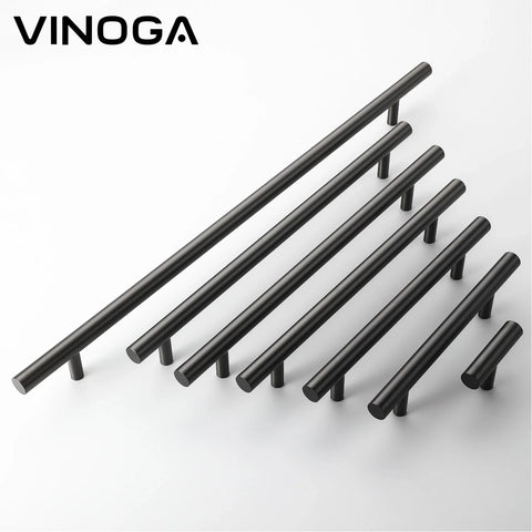 Black Classic T-Bar Brass Cabinet Handles V105B