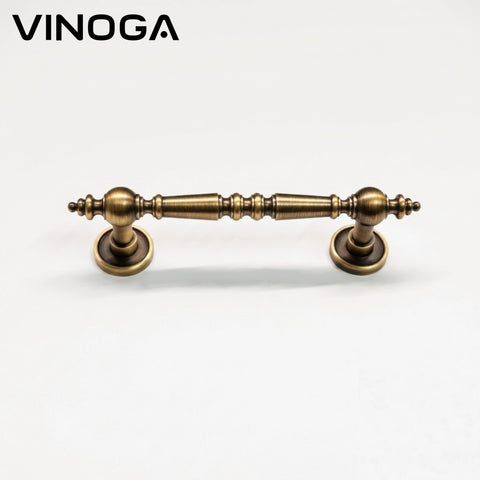 Antique Heritage Turned Brass Cabinet Handles V122A