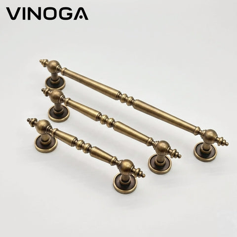 Antique Heritage Turned Brass Cabinet Handles V122A