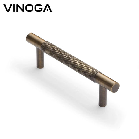 Antique Modern Knurling Brass Cabinet Handles V117A