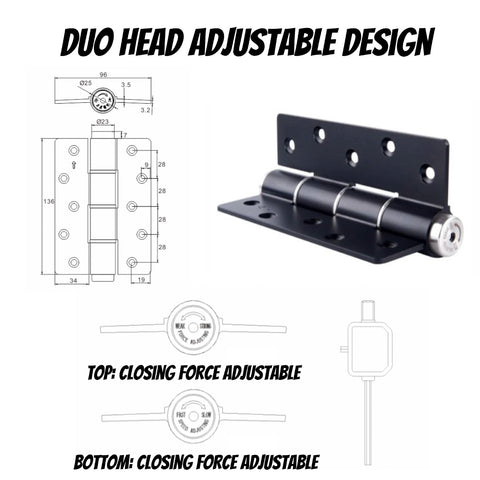 Soft Closing Hydraulic Door Hinge E Type 5"