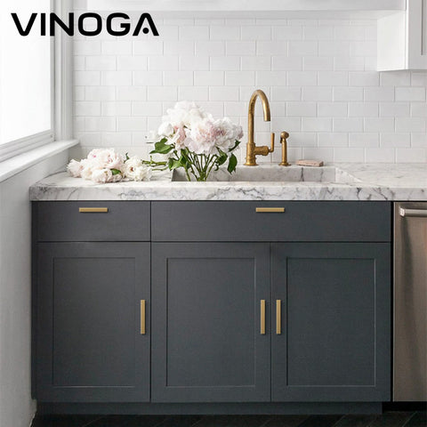L Rectangular Brass Cabinet Handles V115