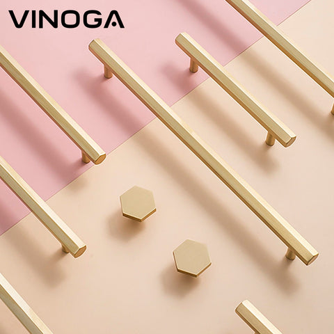 Hexagon Brass Cabinet Handles V103