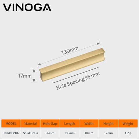 I Bar Brass Cabinet Handles V107