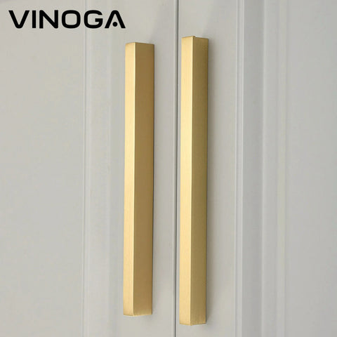 L Rectangular Brass Cabinet Handles V115