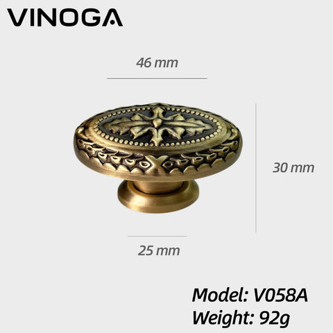 Antique Solid Brass Cabinet Knob V058A