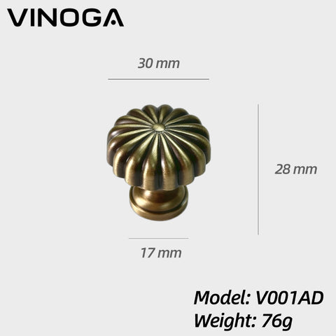 Antique Solid Brass Cabinet Knob V001AD