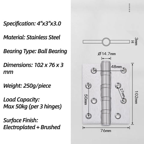 Soft Closing Door Hinge 4"