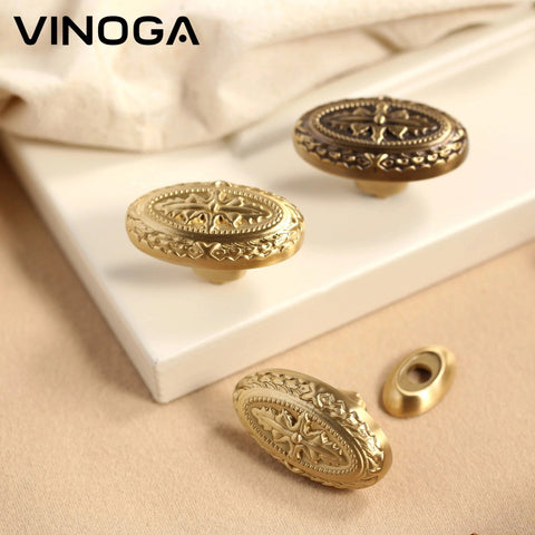 Antique Solid Brass Cabinet Knob V058A