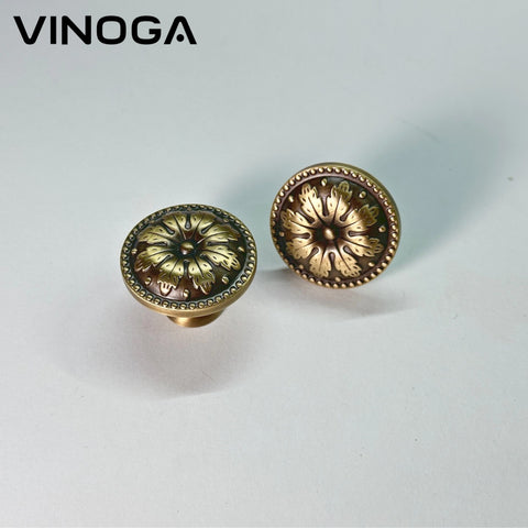 Antique Solid Brass Cabinet Knob V054A