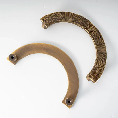 Antique Hammered Half Moon Brass Cabinet Handles V204A