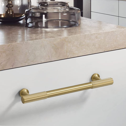 Knurled Brass Cabinet Handles V108