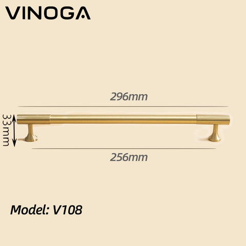 Knurled Brass Cabinet Handles V108