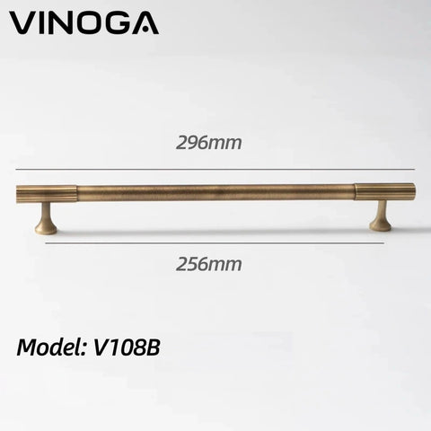 Antique Knurled Brass Cabinet Handles V108B
