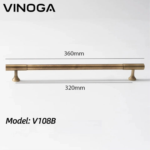 Antique Knurled Brass Cabinet Handles V108B