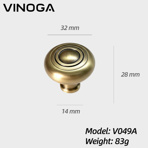 Antique Solid Brass Cabinet Knob V049A