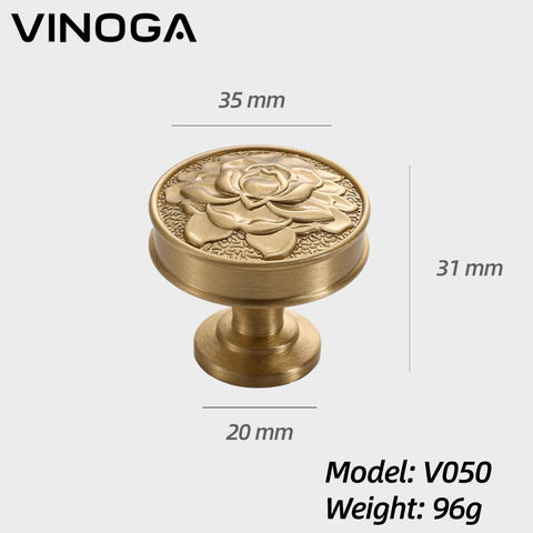 Solid Brass Cabinet Knob V050