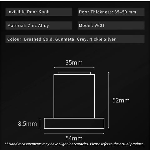 Invisible Door Knob Set V601