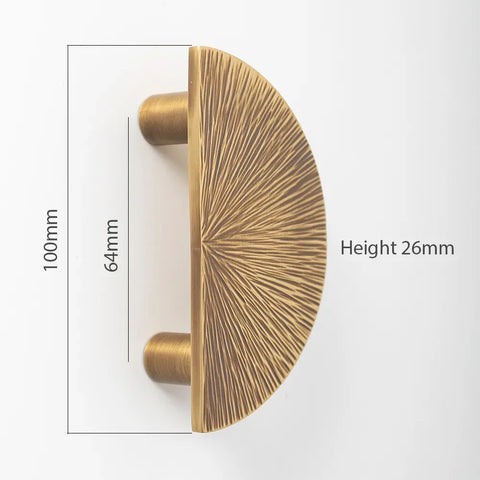 Antique Hammered Half Moon Brass Cabinet Handles V204A