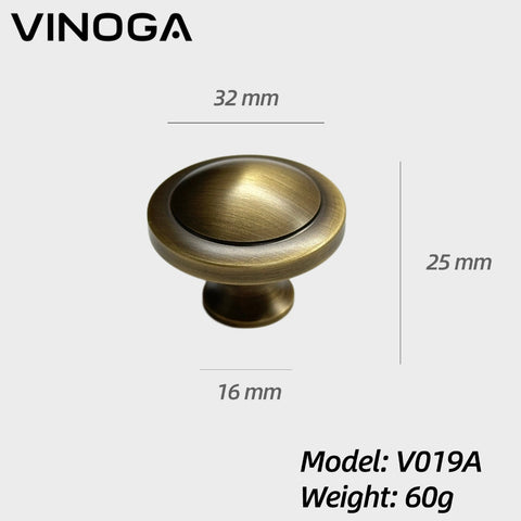 Antique Solid Brass Cabinet Knob V019A