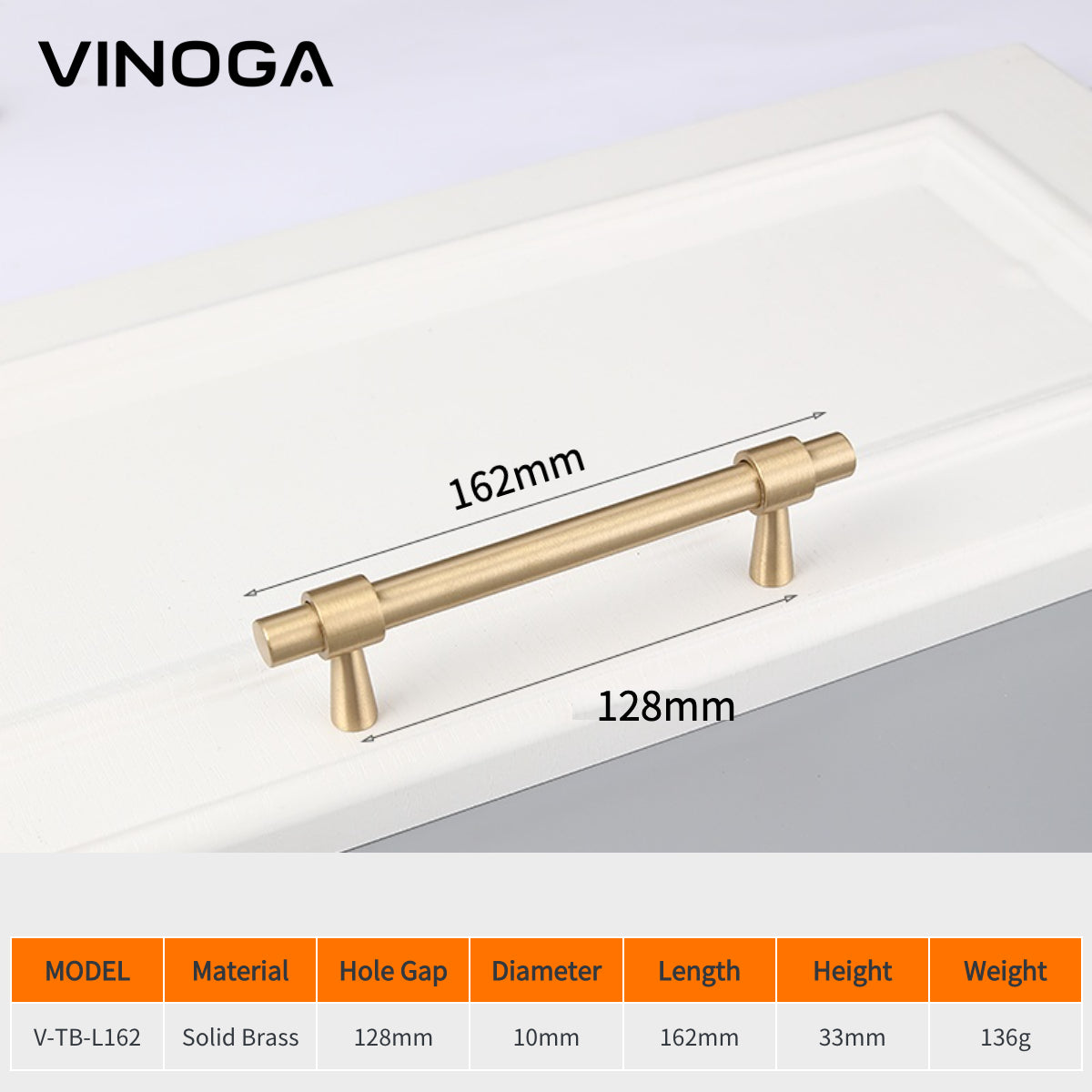 VINOGA Brass Cabinet Handles and Knobs